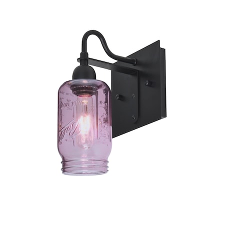 Besa Lighting Milo 4 Wall, Purple, Black, 1x60W Incandescent 1WG-MILO4PL-BK